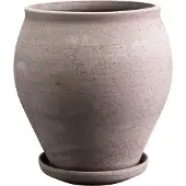 Bergs Potter Delphi pot met schotel 2-delig Grijs, Ø20 cm