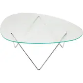 Gubi Pedrera salontafel Chroom – structuurglas transparant