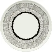 Marimekko Siirtolapuutarha Bord 25 Cm Zwart / Wit - Dinerborden Steengoed Black - 075530-190