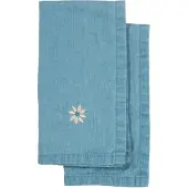 Sagaform Eden denim theedoek 50x70 cm 2-pack Blauw