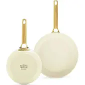 Greenpan Padova Reserve 20 + 26 cm koekenpannenset Cream White