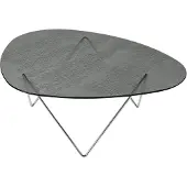 Gubi Pedrera salontafel Chroom – structuurglas smoke