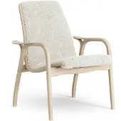 Swedese Laminett Fauteuil Eik wit gepigmenteerd / schapenvacht Offwhite (wit)