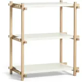HAY Kast Woody Shelving Soaped Oak Frame 2.0 Almond White Steel Shelves Column Low