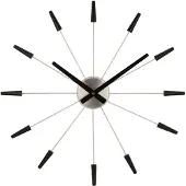 Nextime Plug Inn Wandklok Zwart - Wandklokken Roestvrijstaal Black - 2610ZW