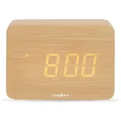 Nedis Digitale Tafelklok | LED | Achtergrondverlichting | Snoozefunctie | Datumweergave | Binnentemperatuur | Hout