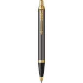 Parker IM-balpen | grijze lak met gouden details | medium punt | Blauwe inkt | geschenkverpakking