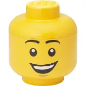 LEGO Opbergbox, Opbergdoos, Mini, 10 cm, Hoofd, Happy Boy -