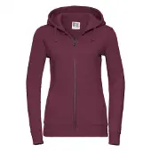 Russell athletic Russell Dames Premium Authentieke Hoodie met rits (3-laagse stof) (Bourgondië)