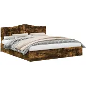 vidaXL Opbergbed met lade Rook Eiken 180 x 200 cm Bewerkt hout