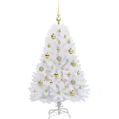 vidaXL Kunstmatige Hinged Kerstboom Wit 120 cm PVC en Staal