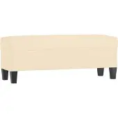 vidaXL Bankje 100x35x41 cm stof crèmekleurig