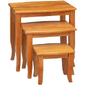 vidaXL Nesttafeltjes 3 st Naturel 60 x 45 x 60,5 cm