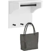 vidaXL Wandkapstok SANDNES wit 43x30x42 cm massief grenenhout