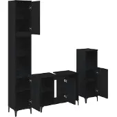vidaXL Badkamermeubel Set 3 st Zwart eiken 30 x 30 x 190 cm