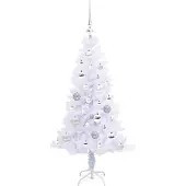 vidaXL Kunstkerstboom met 150 LED Wit 120 cm PVC en Staal