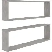 vidaXL Wandschappen kubus 2 st 30x15x30 cm betongrijs
