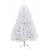 vidaXL Kunstkerstboom 150 LED's PVC en Staal Wit