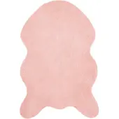 vidaXL Antislip vloerkleed van imitatie konijnenbont OLITE Roze