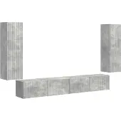 vidaXL Tv Wandkast Set 4 st Beton Grijs Bewerkt hout