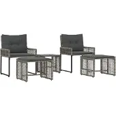 vidaXL Buitenmeubels set 5 st Grijs