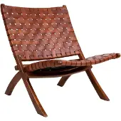 Ebuy24 Monk fauteuil bruin leder.