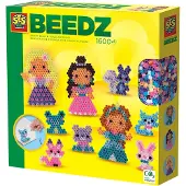 SES Creative - Beedz - Prinsesjes en Dierenvriendjes - 1600 Strijkkralen met Grondplaten en Strijkvellen - Vanaf 5 Jaar