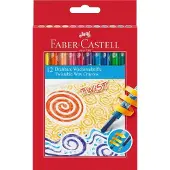 Faber-Castell - Twistable Wax Crayons - Cardboard box of 12 (120003)