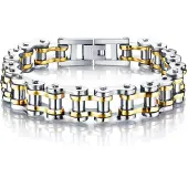 Mendes Heren armband Edelstaal Biker Chain Zilverkleurig Goudkleurig