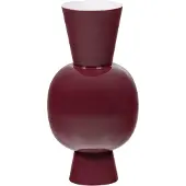 Woood Auri Vaas 20 CM - Metaal - Hoogglans Wijnrood - 38x20x20