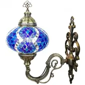 Halay Wandlamp -Marokkaanse stijl - Turks mozaïek - sfeerlamp - blauw