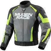 MUGENRACE Romano Donkergrijs Zwart Fluo Gele Waterdichte Textieljas Maat 3XL
