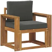 vidaXL Buitensofa Massief Acacia Hout en Polyester Naturel