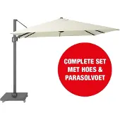Buitengewoon Boet Halifax Zweefparasol Set 300x300 cm Ecru
