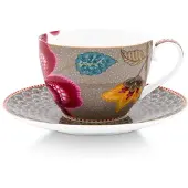 Pip studio Koffiekop Home Cup And Saucer Blooming Tales Fantasy Khaki