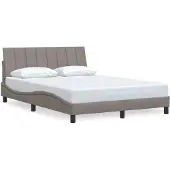 vidaXL Bedframe zonder matras "Hanko" stof taupe 140x190 cm