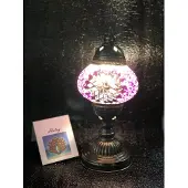 Halay Handgemaakte Turkse sfeerlamp paars met Mozaïek nachtlamp Oosterse Sprookjes tafellamp