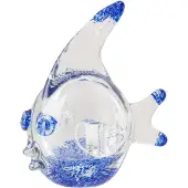 J-Line presse-papier Vis - glas - blauw/turkoois