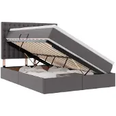 vidaXL Opbergbed met hoofdeinde Grijs 140 x 190 cm Kunstleer