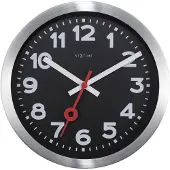 Nextime Station – Wandklok/Tafelklok – 19 cm – Aluminium – Zwart