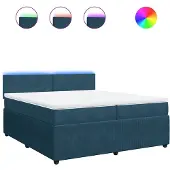vidaXL Boxspring met matras fluweel blauw 200x200 cm