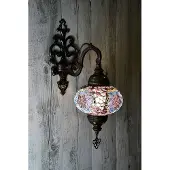 Halay Handgemaakte Turkse wandlamp multicolour paars Oosterse Mozaïek Marokkaanse lamp