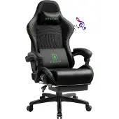 GTPLAYER Gaming Stoel ACE PRO, ergonomische bureaustoel met verstelbare armleuningen en voetsteun, high-fidelity speakers voor een indrukwekkende geluidsbeleving, groen