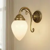 BERLINER MESSINGLAMP Wandlamp PARIS, dimbaar, Woon-/ Eetkamer, Glas, Antiek, wandlamp
