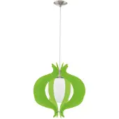 Eglo Tallego - Hanglamp - 1 Lichts - Ø420mm. - Nikkel-Mat - Groen, Wit