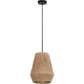 Eglo 43785 Alderney Hanglamp Staal Zwart/Textiel Natuur - 1 x E27