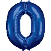 Amscan Folieballon 66 X 88 Cm Nummer 0 Blauw