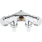 GROHE WAS dubbele klep 1/2inch, 1-voudig chroom