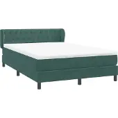 vidaXL Boxspring met matras fluweel donkergroen 160x220 cm
