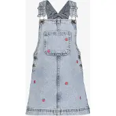 TwoDay meisjes denim tuinjurk met bloemetjes maat 110/116